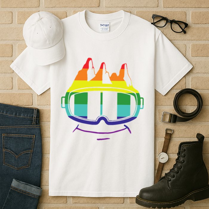 Ski Googles Colorful Skiing Sport Tall T-Shirt