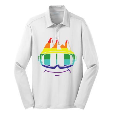 Ski Googles Colorful Skiing Sport Silk Touch Performance Long Sleeve Polo