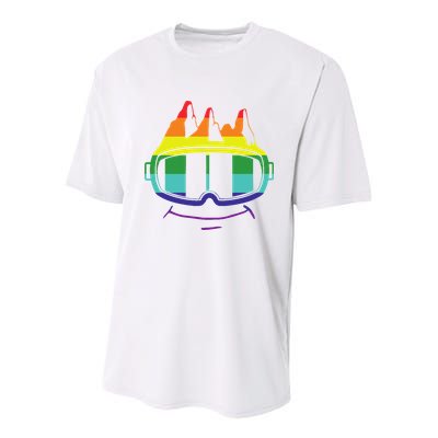 Ski Googles Colorful Skiing Sport Youth Performance Sprint T-Shirt