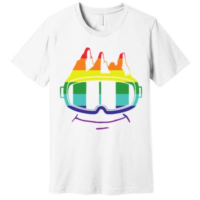 Ski Googles Colorful Skiing Sport Premium T-Shirt