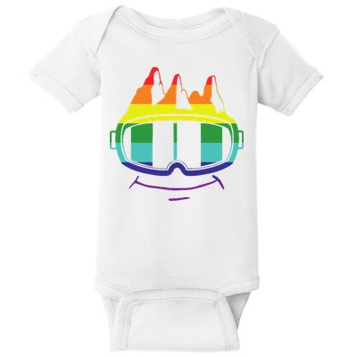 Ski Googles Colorful Skiing Sport Baby Bodysuit