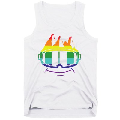 Ski Googles Colorful Skiing Sport Tank Top