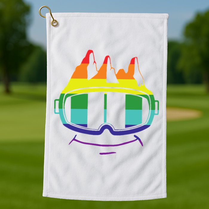 Ski Googles Colorful Skiing Sport Golf Towel