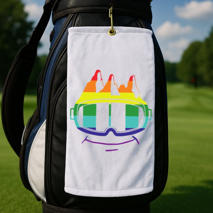 Ski Googles Colorful Skiing Sport Golf Towel