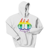 Ski Googles Colorful Skiing Sport Kids Hoodie