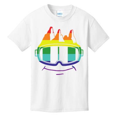 Ski Googles Colorful Skiing Sport Kids T-Shirt