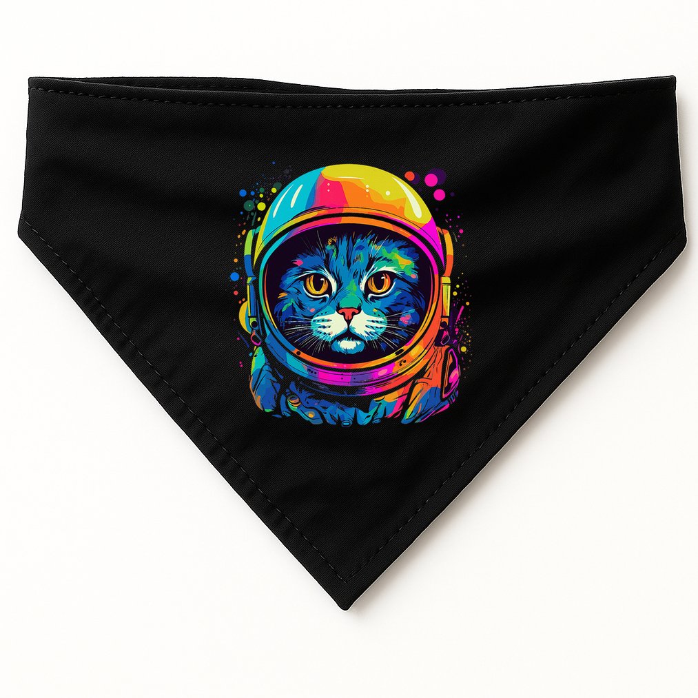 Space Gifts Cat Mom Cat Dad Astronaut Space USA-Made Doggie Bandana