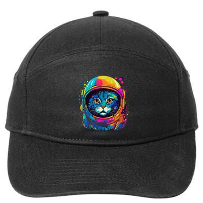 Space Gifts Cat Mom Cat Dad Astronaut Space 7-Panel Snapback Hat