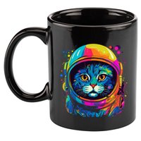Space Gifts Cat Mom Cat Dad Astronaut Space 11oz C Handle Ceramic Mug