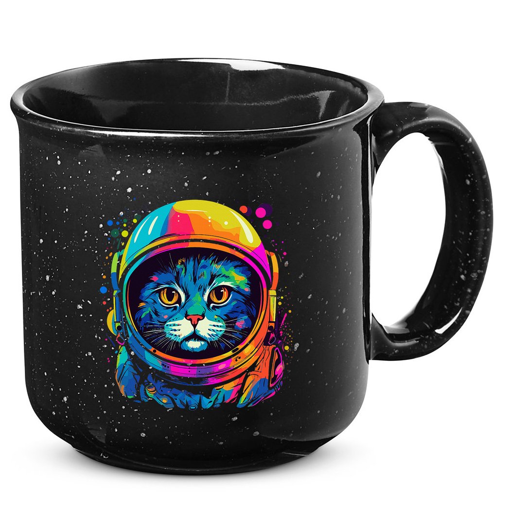 Space Gifts Cat Mom Cat Dad Astronaut Space 15oz Campfire Ceramic Mug