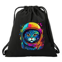 Space Gifts Cat Mom Cat Dad Astronaut Space Drawstring Bag