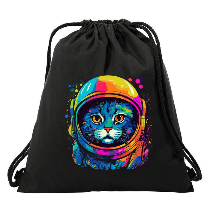 Space Gifts Cat Mom Cat Dad Astronaut Space Drawstring Bag