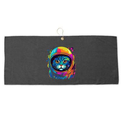 Space Gifts Cat Mom Cat Dad Astronaut Space Large Microfiber Waffle Golf Towel
