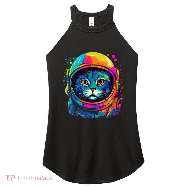 Space Gifts Cat Mom Cat Dad Astronaut Space Women's Perfect Tri Rocker Tank