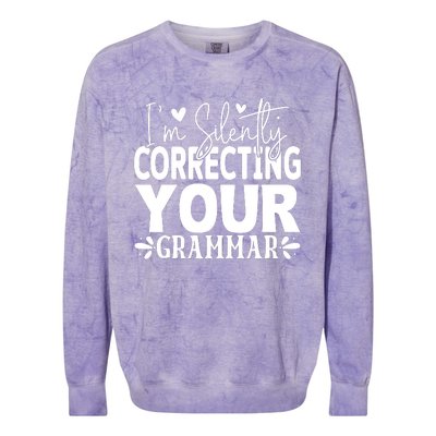 Sarcastic Grammar Correction Phrase Colorblast Crewneck Sweatshirt