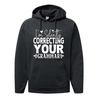 Sarcastic Grammar Correction Phrase Performance Fleece Hoodie