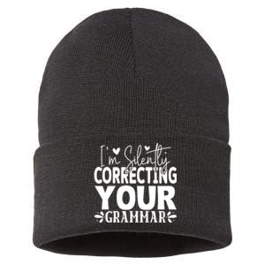 Sarcastic Grammar Correction Phrase Sustainable Knit Beanie