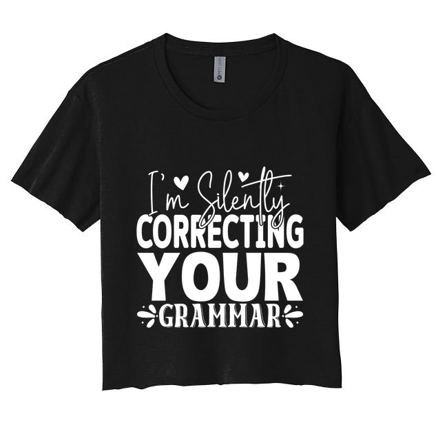 Sarcastic Grammar Correction Phrase Crop Top