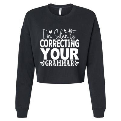 Sarcastic Grammar Correction Phrase Cropped Pullover Crew