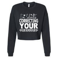 Sarcastic Grammar Correction Phrase Cropped Pullover Crew