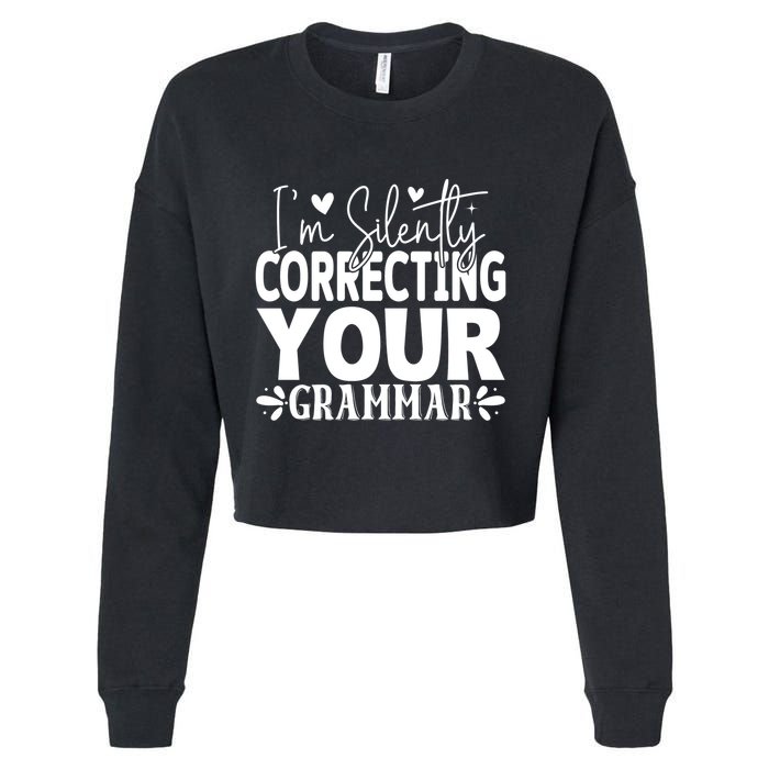 Sarcastic Grammar Correction Phrase Cropped Pullover Crew