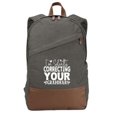 Sarcastic Grammar Correction Phrase Cotton Canvas Backpack