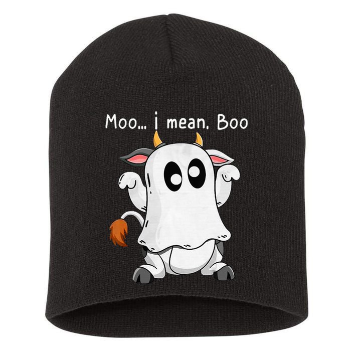 Spooky Ghost Cow Halloween Farmer Costume Short Acrylic Beanie