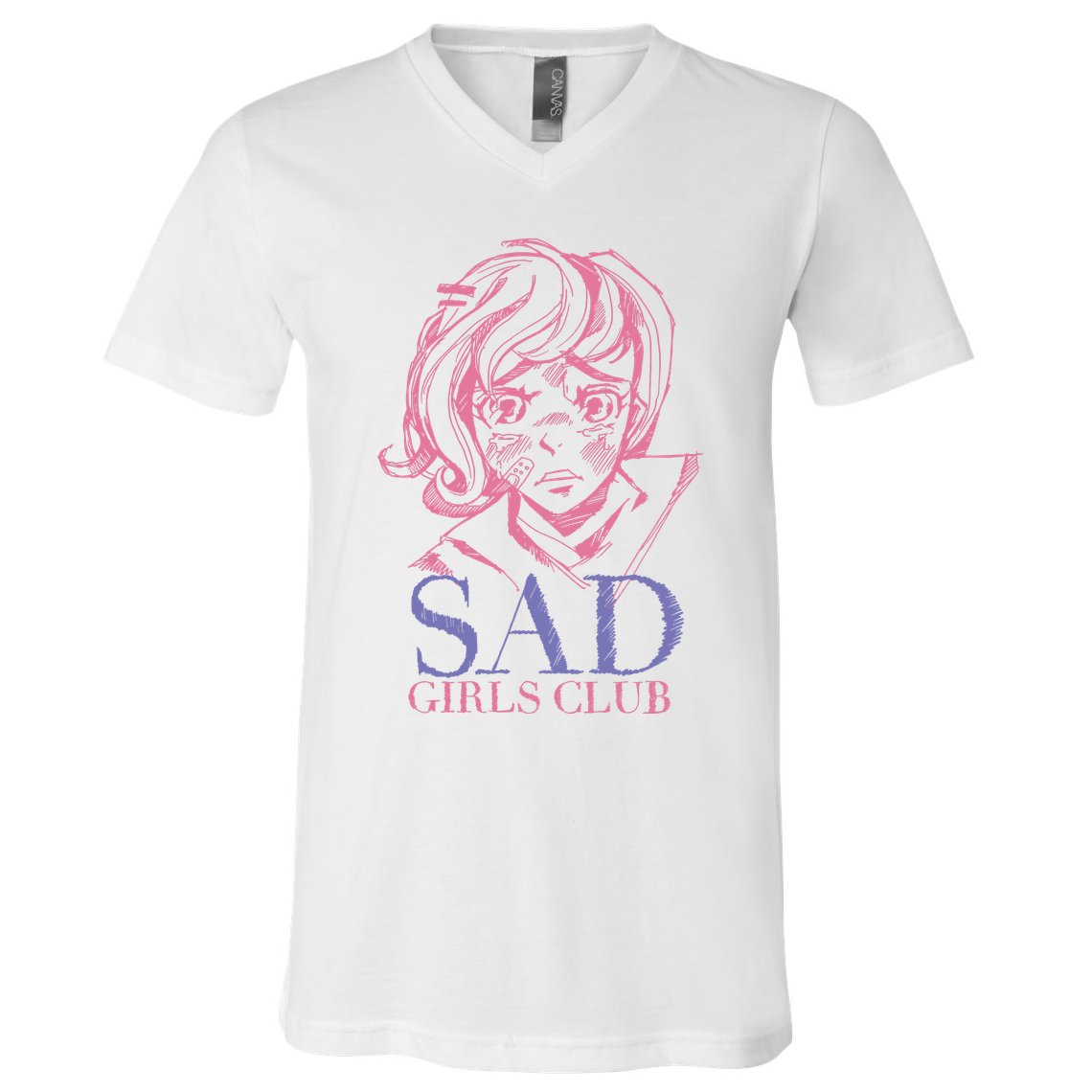 Sad Girls Club Anime V-Neck T-Shirt