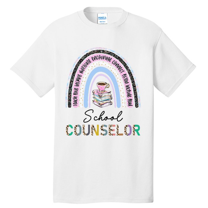 School Guidance Counselor Rainbow Leopard Back to School Tall T-Shirt