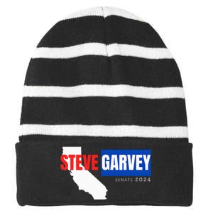 Steve Garvey California Senate Election Race 2024 Republican Striped Beanie with Solid Band