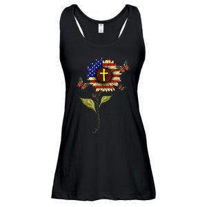 Sunflower Gods Children Are Not For Sale Butterfly USA Flag Ladies Essential Flowy Tank