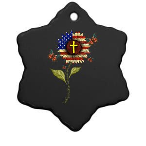 Sunflower Gods Children Are Not For Sale Butterfly USA Flag Ceramic Star Ornament