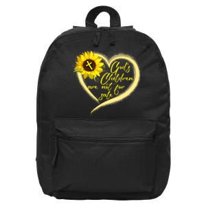 Sunflower Gods Children Are Not For Sale Fun Gods Children 16 in Basic Backpack