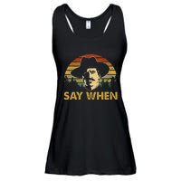 Say Graphic Cowboy Boots Vintage Art Adorable Costume When Ladies Essential Flowy Tank