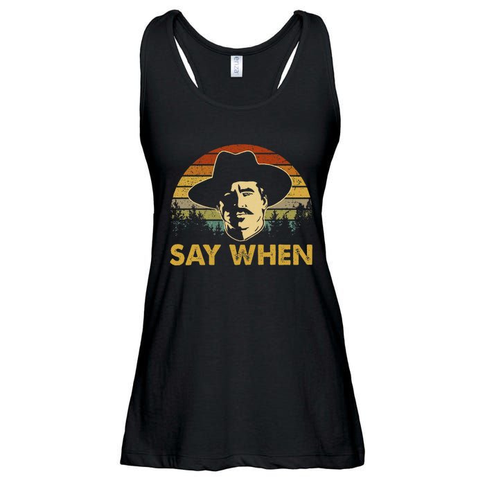 Say Graphic Cowboy Boots Vintage Art Adorable Costume When Ladies Essential Flowy Tank