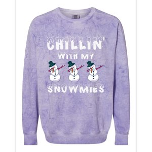 Snow Gang Christmas Chillin With My Snowmies Gift Colorblast Crewneck Sweatshirt