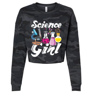 Science Girl Chemist Biology Scientist Women Gift Chemistry Cropped Pullover Crew