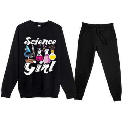 Science Girl Chemist Biology Scientist Women Gift Chemistry Premium Crewneck Sweatsuit Set