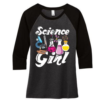 Science Girl Chemist Biology Scientist Women Gift Chemistry Women's Tri-Blend 3/4-Sleeve Raglan Shirt