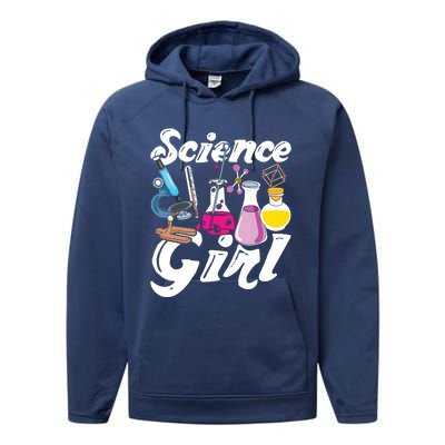 Science Girl Chemist Biology Scientist Women Gift Chemistry Performance Fleece Hoodie