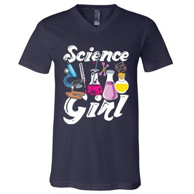 Science Girl Chemist Biology Scientist Women Gift Chemistry V-Neck T-Shirt