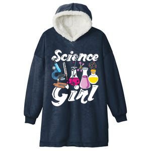 Science Girl Chemist Biology Scientist Women Gift Chemistry Hooded Wearable Blanket