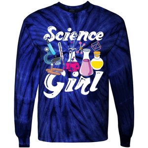 Science Girl Chemist Biology Scientist Women Gift Chemistry Tie-Dye Long Sleeve Shirt