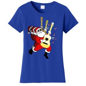 Santa Guitar Christmas Santa Claus Guitarist Cute Gift Women's T-Shirt