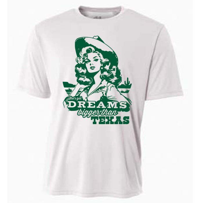 Shes Got Dreams Bigger Than Texas Country Cowgirl Cooling Performance Crew T-Shirt