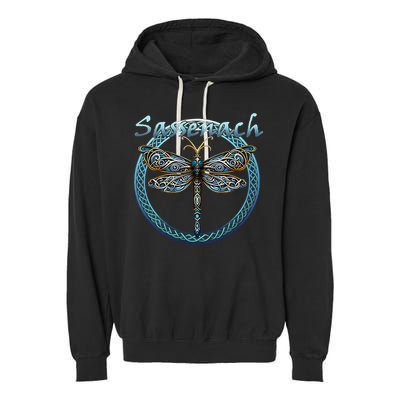Sassenach Gaelic Dragonfly Scottish Outlander Garment-Dyed Fleece Hoodie