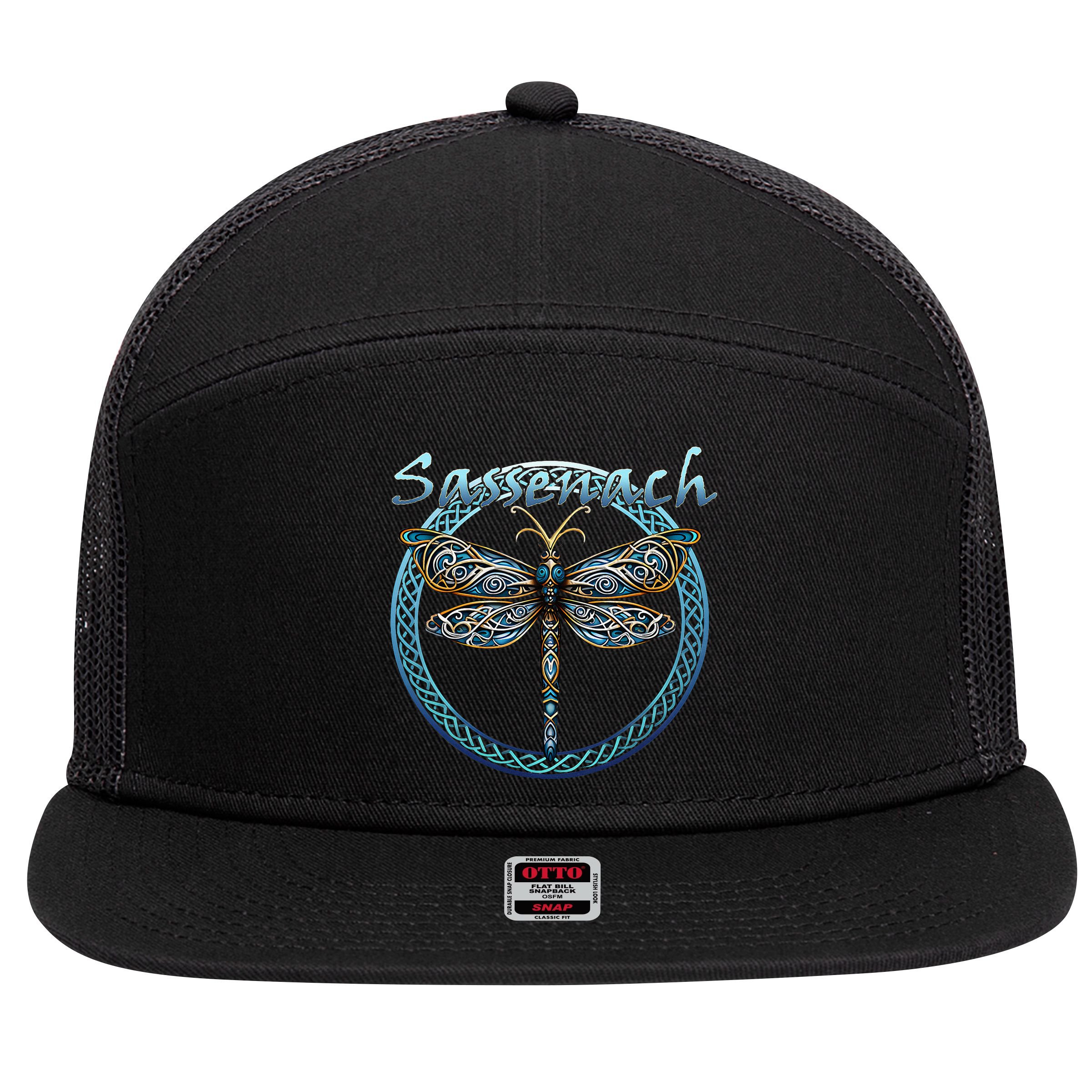 Sassenach Gaelic Dragonfly Scottish Outlander 7 Panel Mesh Trucker Snapback Hat