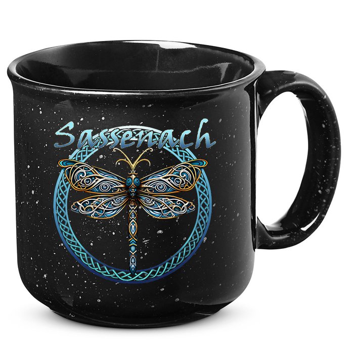 Sassenach Gaelic Dragonfly Scottish Outlander 15oz Campfire Ceramic Mug