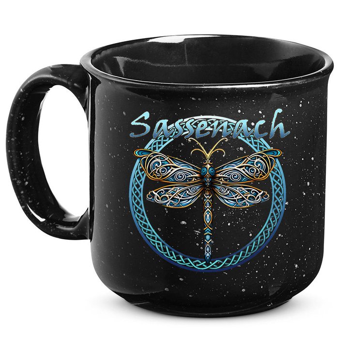 Sassenach Gaelic Dragonfly Scottish Outlander 15oz Campfire Ceramic Mug