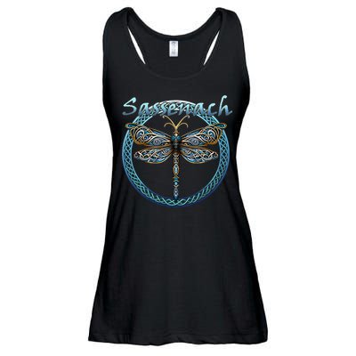 Sassenach Gaelic Dragonfly Scottish Outlander Ladies Essential Flowy Tank